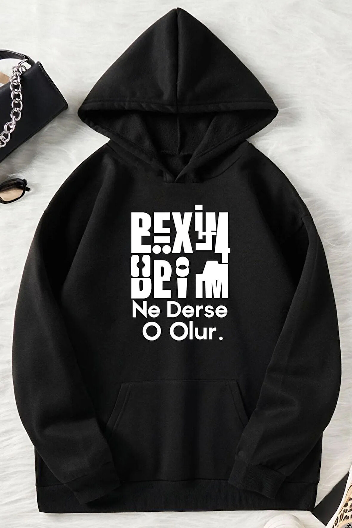 Beyim Ne Derse O Olur Katlamalı Sweatshirt