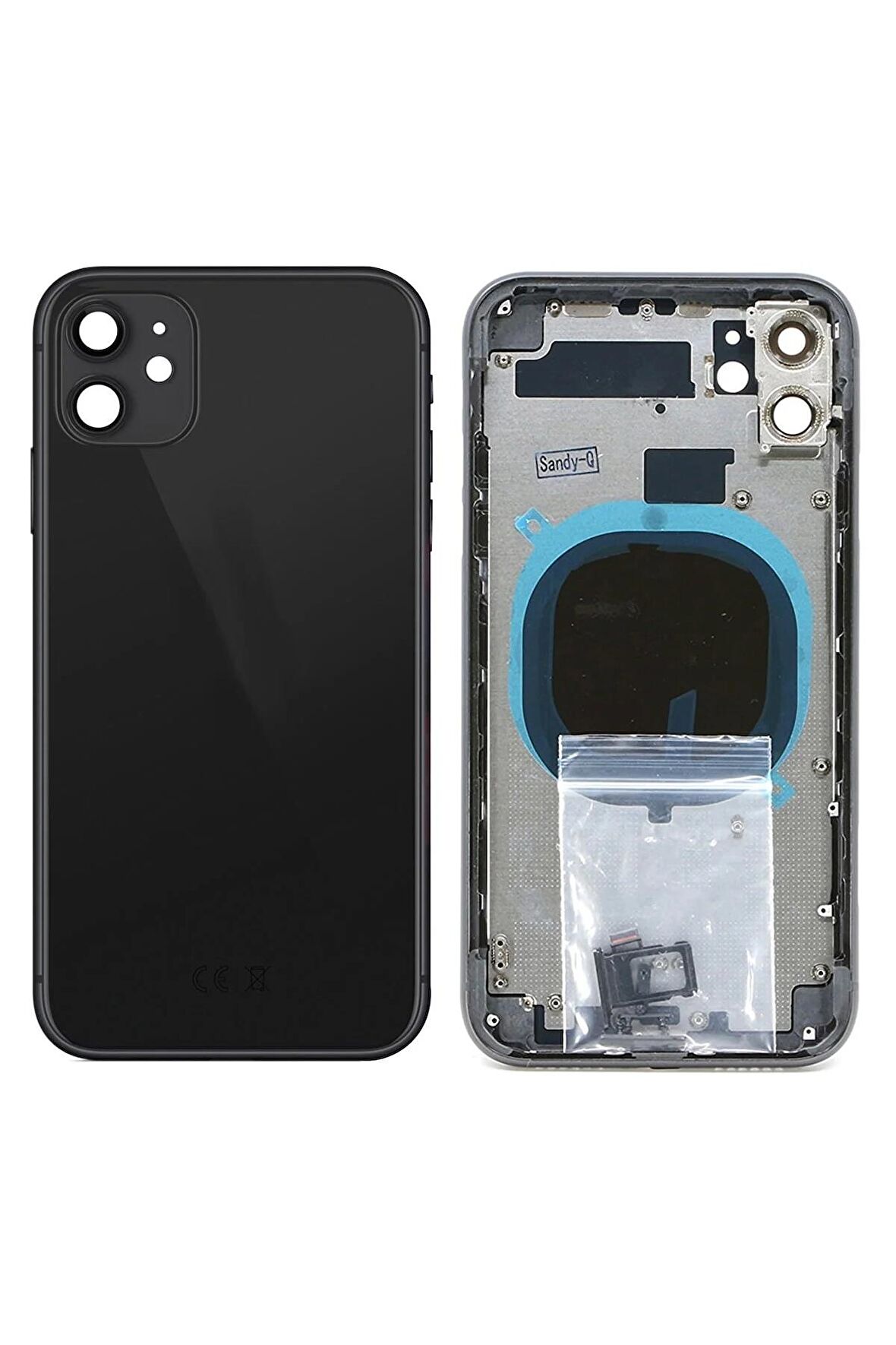Iphone 11 Boş Kasa + Kapak Siyah 