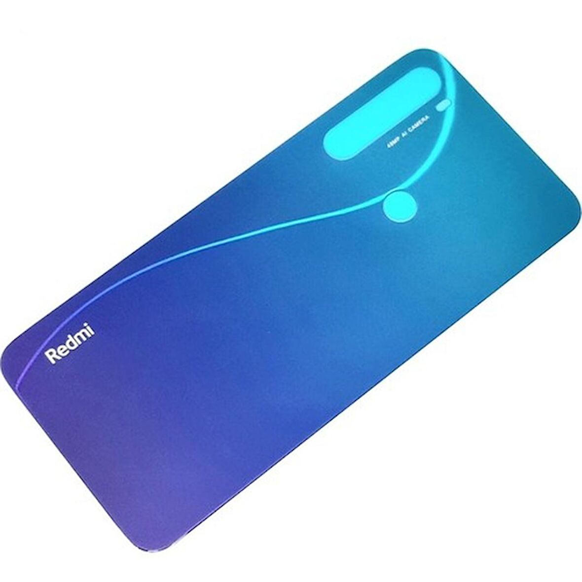 Redmi Note 8 Arka Pil Batarya Kapağı (Cam) Açık Mavi