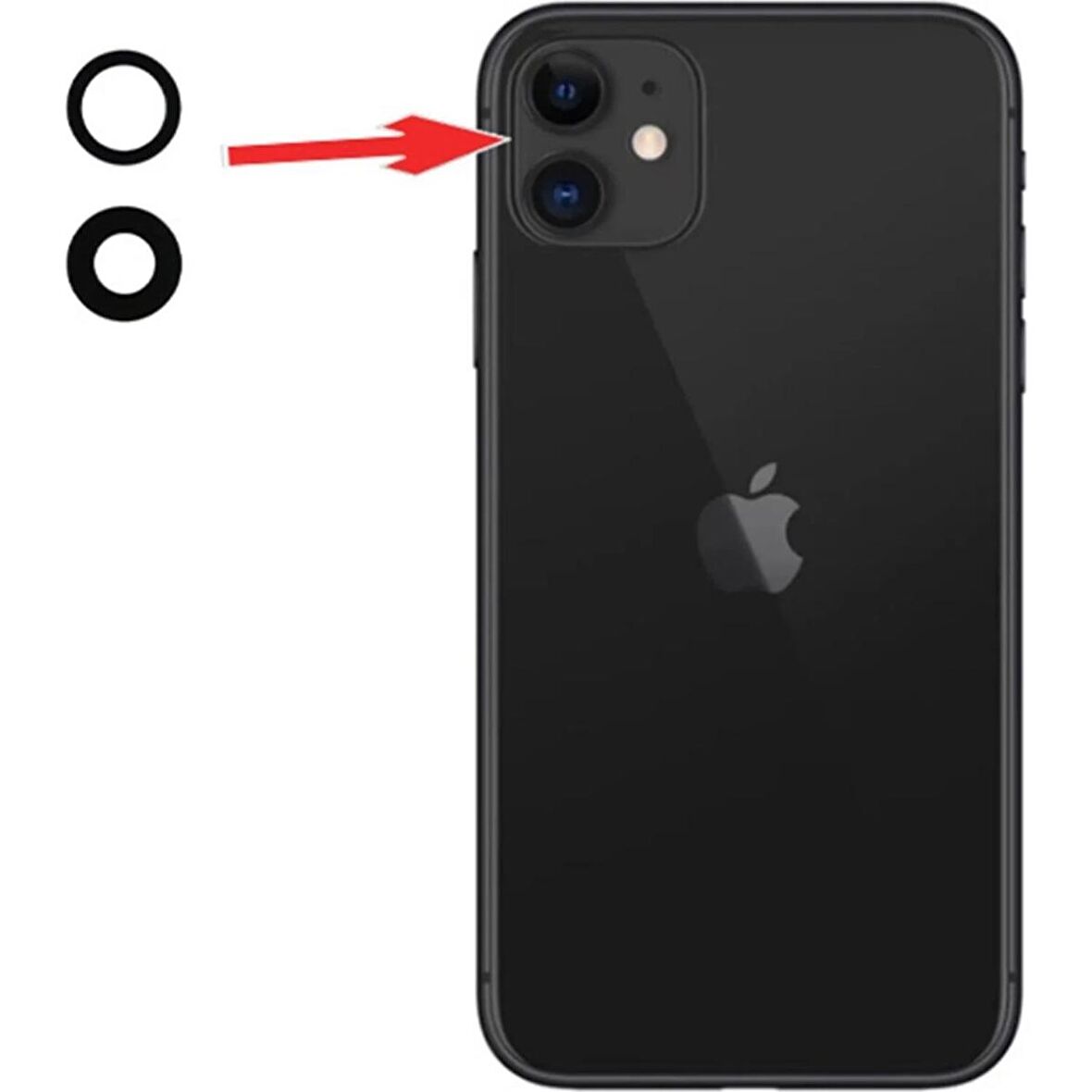 iPhone 11 Kamera Camı Lensi Seti