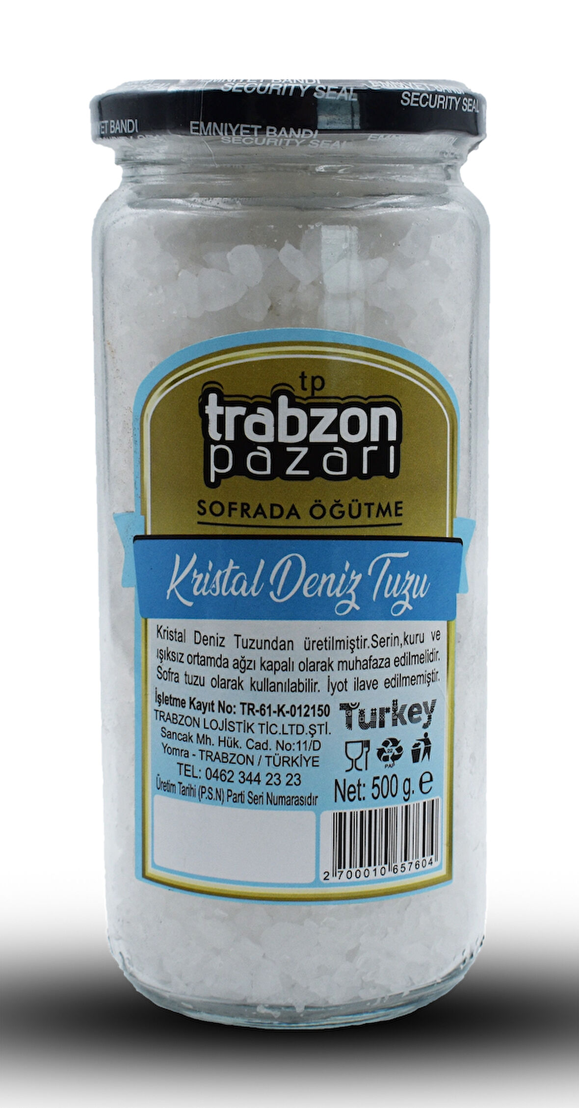Doğal Rafinesiz, Iyotsuz Kristal Deniz Tuzu 500 gr