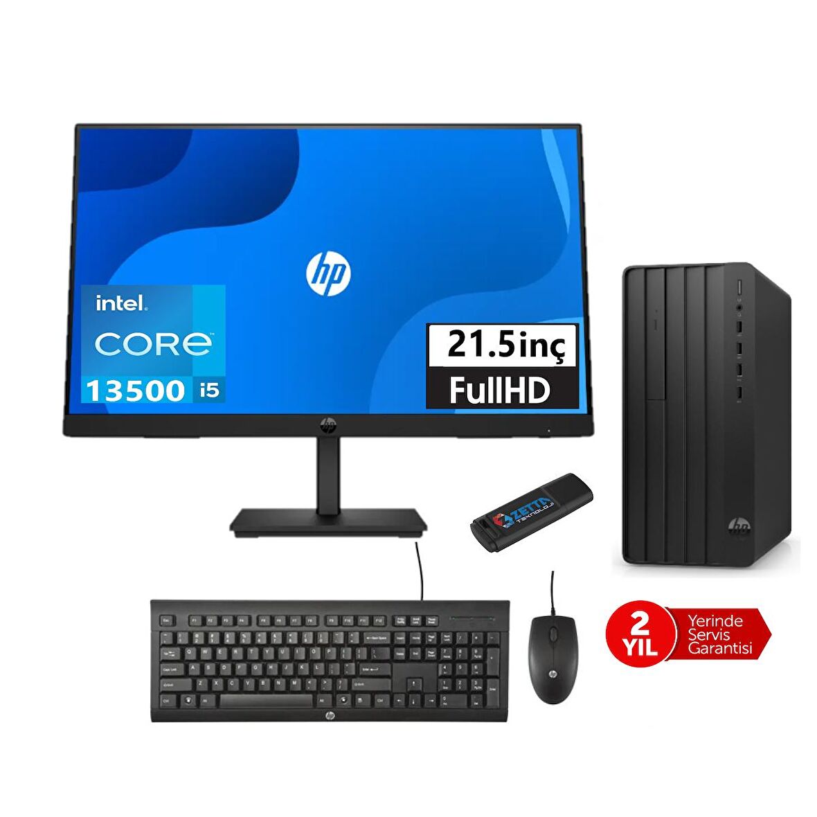HP 290 PRO G9 Intel Core I5 13500 32GB 256GB SSD Intel® UHD Graphics Freedos MasaüstüBilgisayar HP 21.5 FHD Mon HP8T2W9ESM09+WeblegelsinUsbBellek