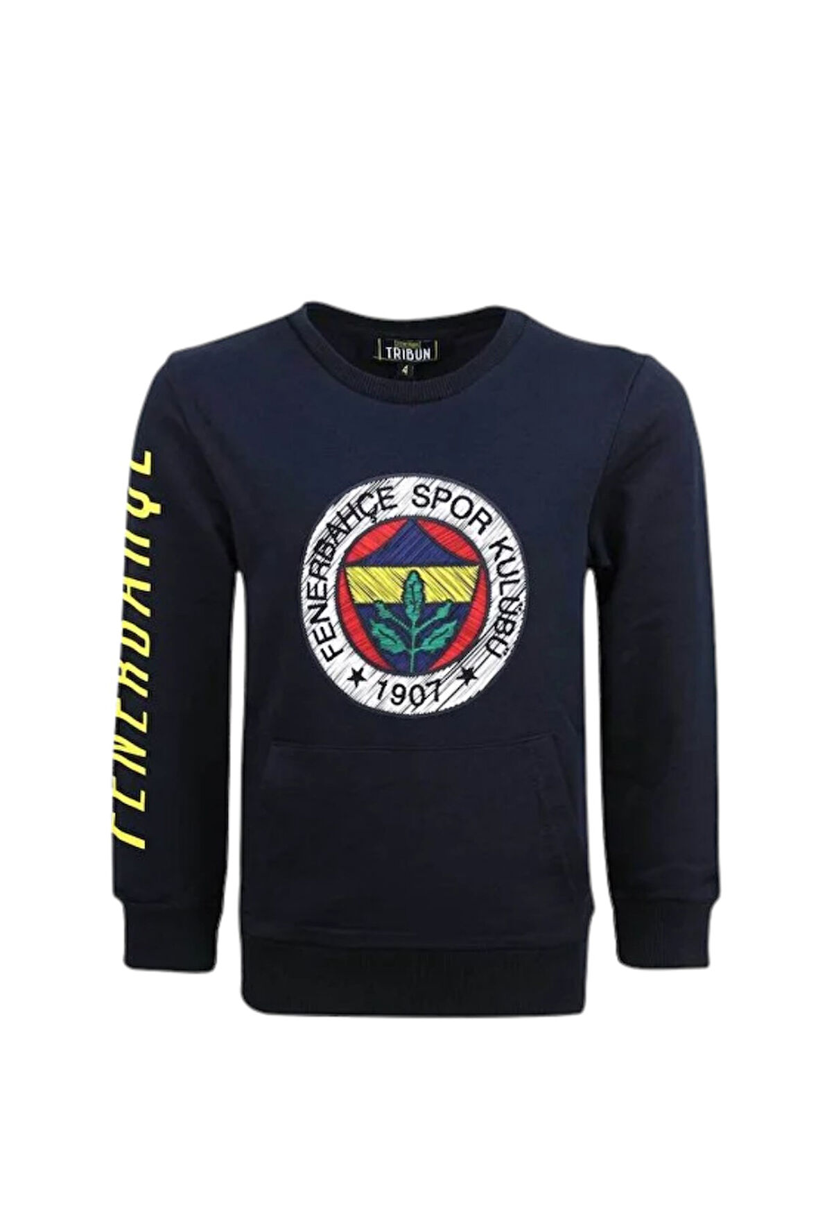 Fenerbahce Çocuk Marineblau Tribünü Pinsel detaylierte Herren Sweat
