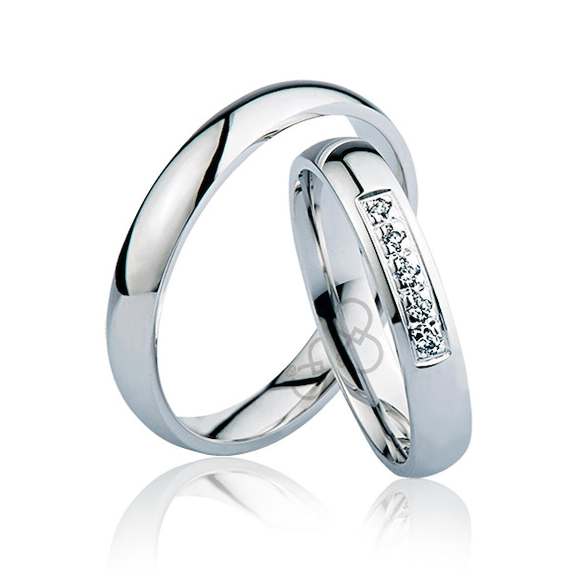 Beyaz Bombeli Klasik Altın Alyans 2903 1