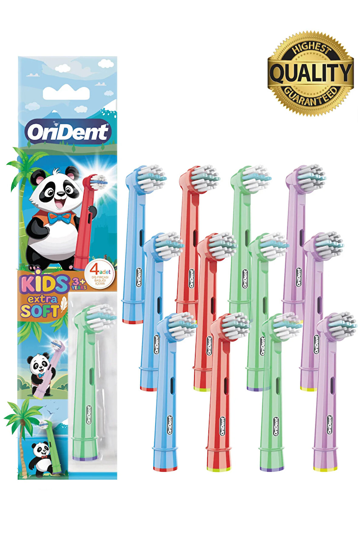 Panda Kids - Çocuklara Özel Oral B Uyumlu 12 Adet Yedek Başlık – Nazik Temizlik ve Diş Eti Koruması