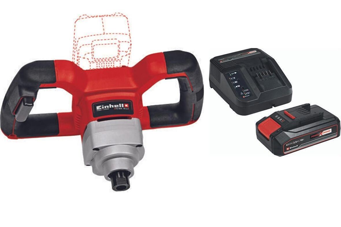 Einhell TE-MX 18 Li 1x2.5 Akülü Karıştırıcı Boya Harç Mikseri