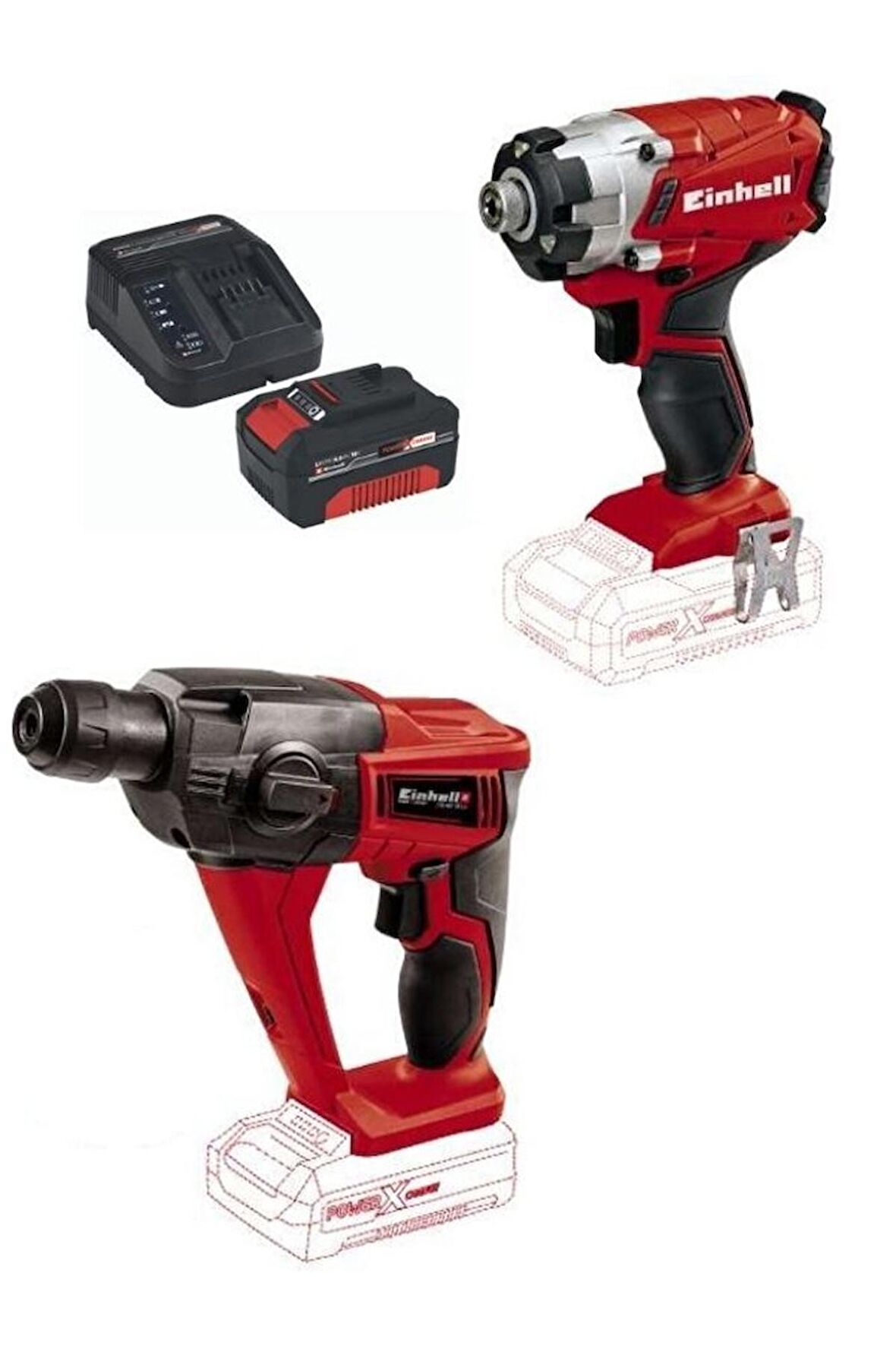 Einhell TE-CI 18/1 LI 4 Ah Tek Akülü Darbeli Vidalama Seti