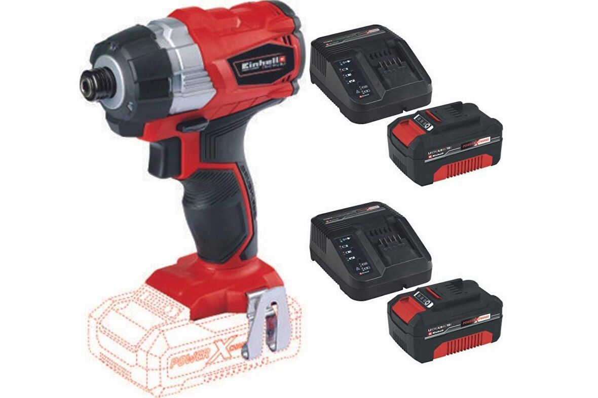 Einhell TE-CI 18 LI BL 4 Ah Çift Akülü Darbeli Vidalama Makinesi