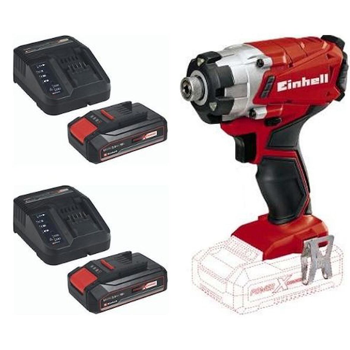 Einhell TE-CI 18/1 LI 2.5 Ah Çift Akülü Darbeli Vidalama Makinesi