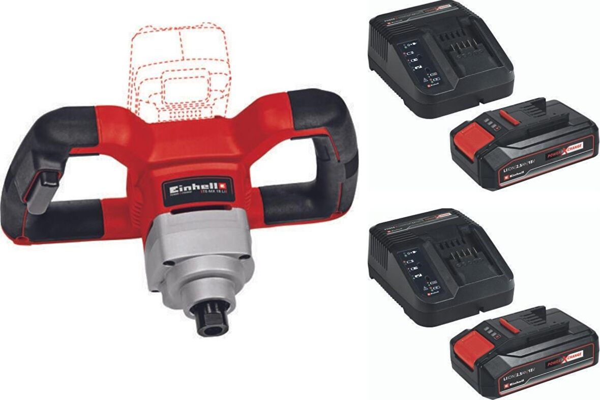 Einhell TE-MX 18 Li 2x2.5ah Akülü Karıştırıcı Boya Harç Mikseri