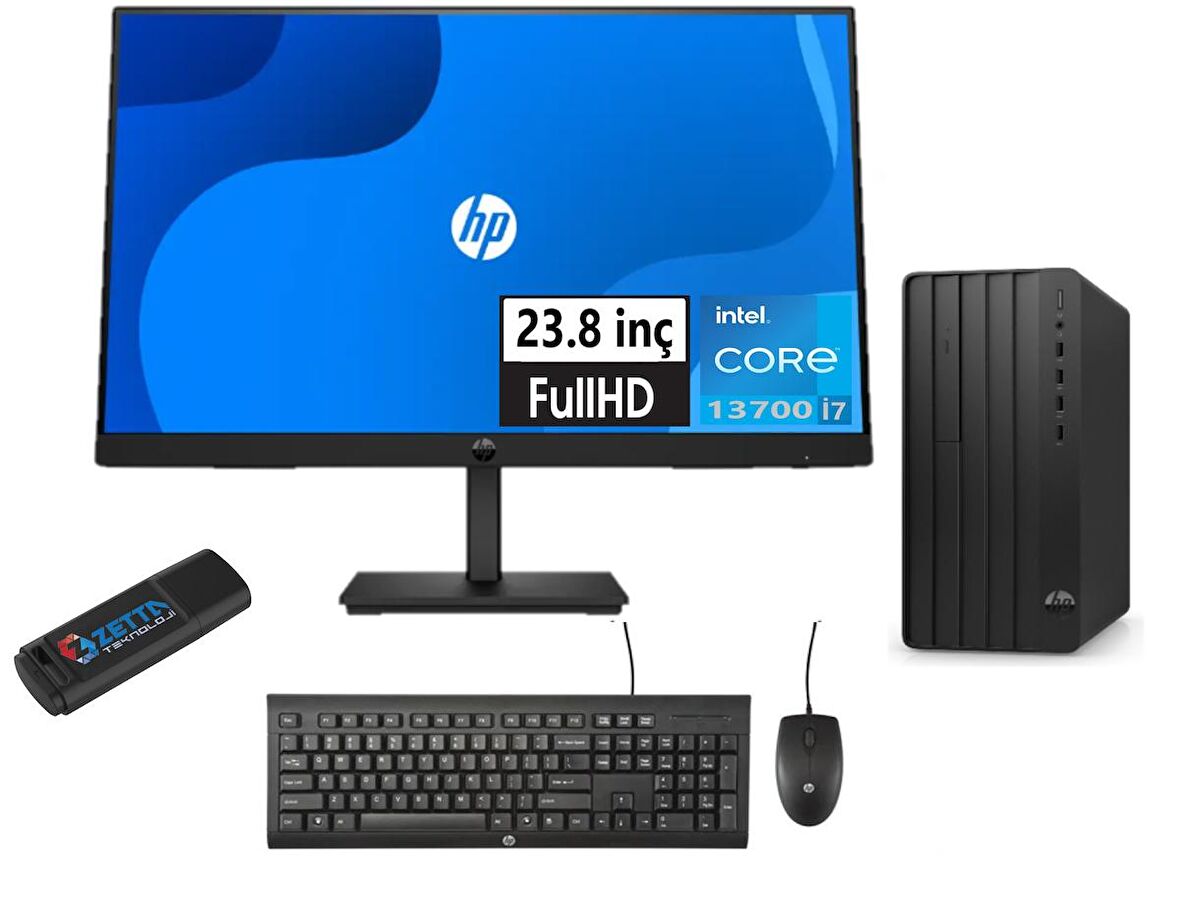 HP 290 PRO G9 Intel Core İ7 13700 32GB 1TB SSD Intel® UHD Graphics Freedos 23.8 FHD Monitör 238T2X1ES11+WeblegelsinUsbBellek
