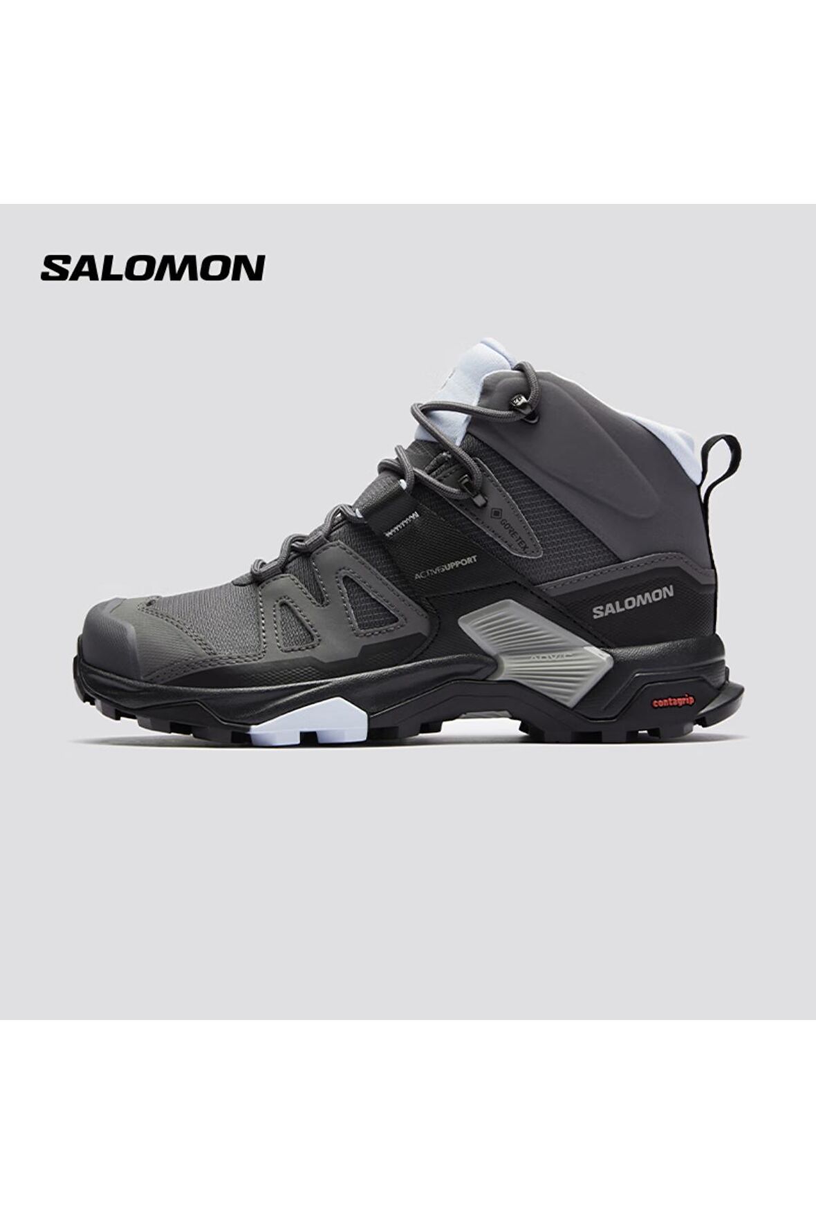 Salomon Gri Mavi Su Geçirmez X ULTRA 4 MID GORE-TEX Bot 