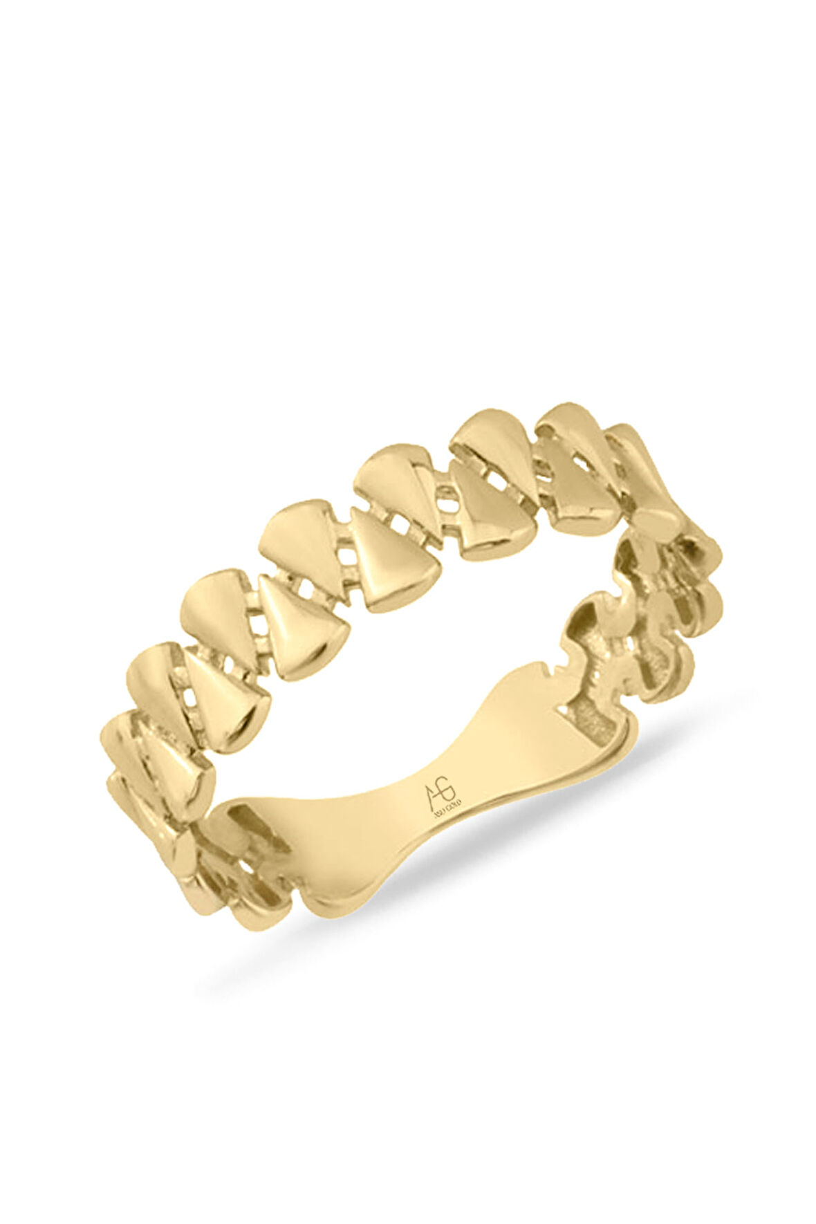 Taşsız Bloklu Altın Yüzük