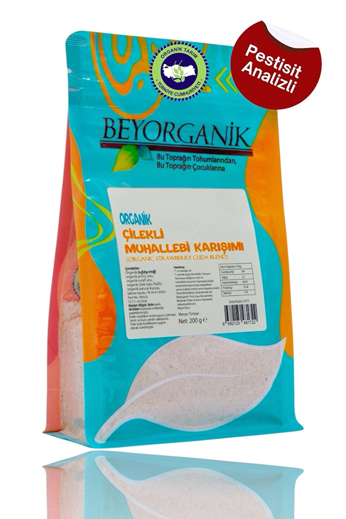 Organik Çilekli Muhallebi Karışımı 200gr 