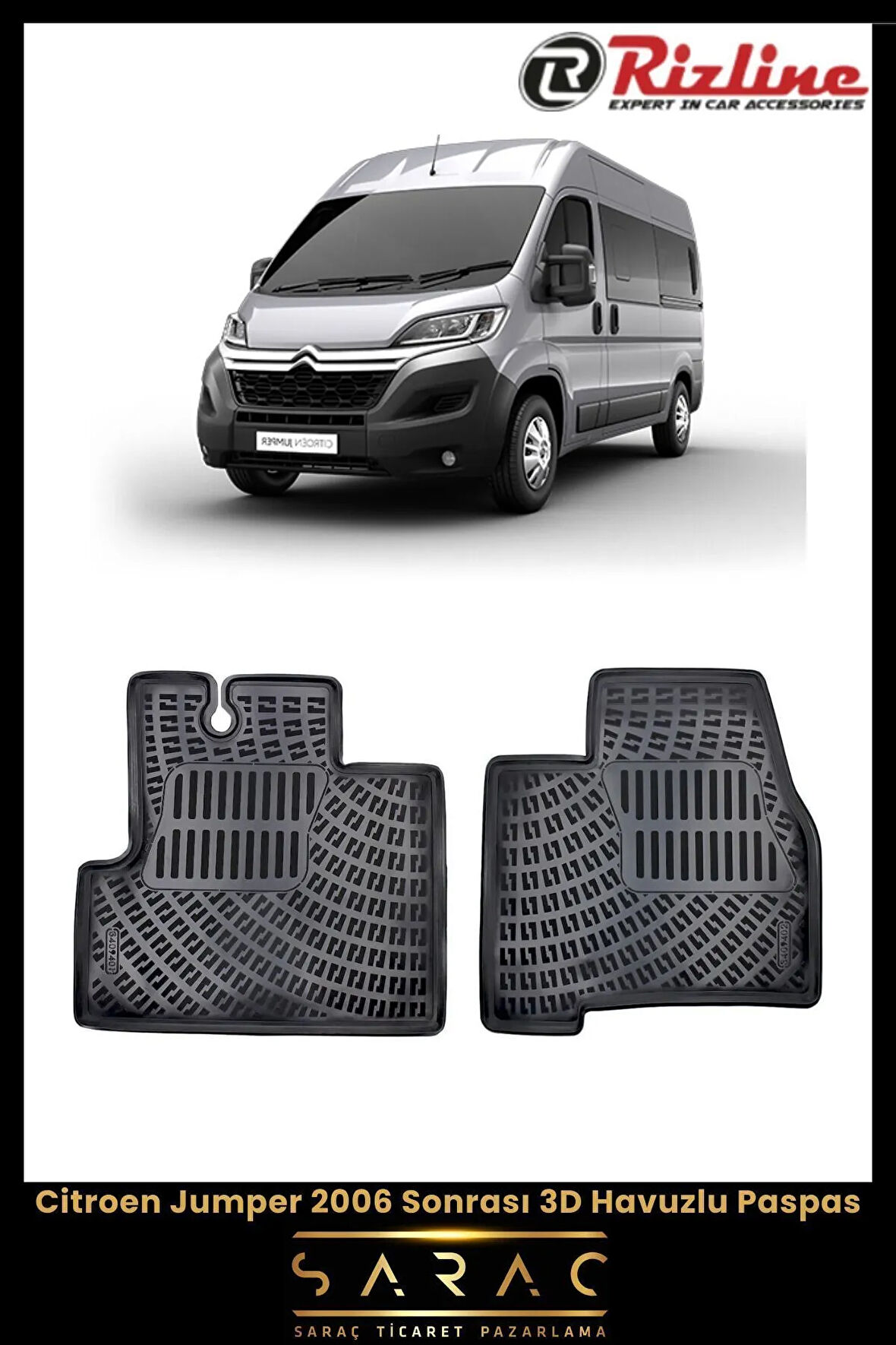 Rizline Citroen Jumper 2024 Model 3D Havuzlu Paspas