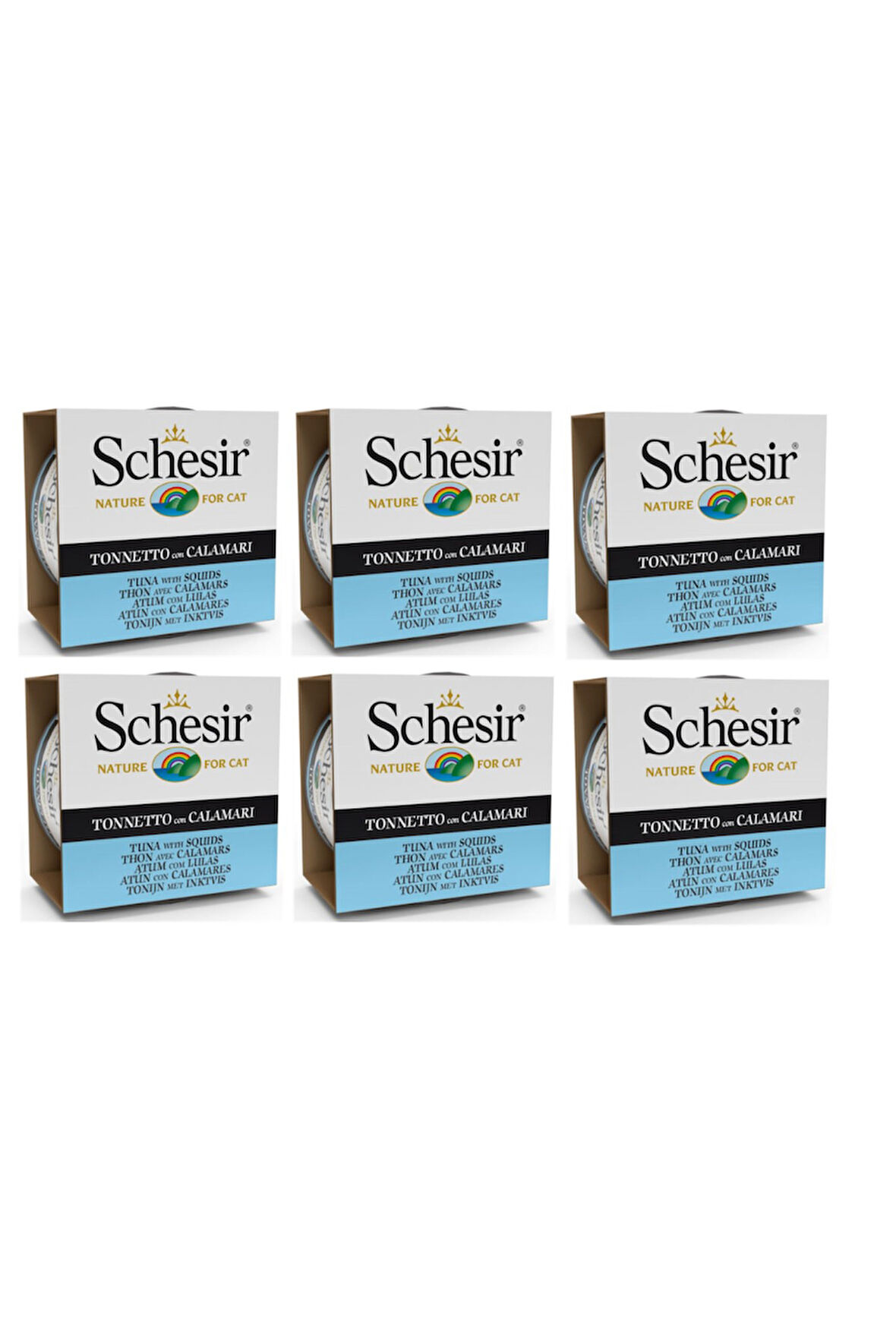 Schesir Ton ve Kalamarlı Kedi Konservesi 85 Gr. X 6 Adet