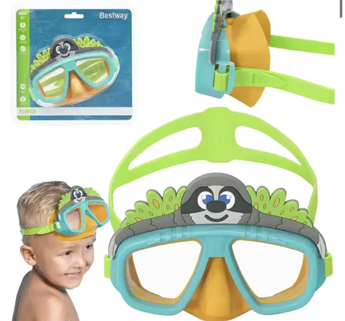 Çocuk Deniz Havuz Yüzücü Dalış Gözlüğü 3+ Yaş Su Sızdırmaz UV Korumalı Geniş Görüş Açılı Figürlü