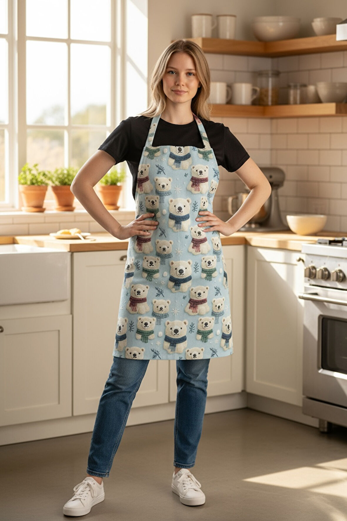 Unisex Mutfak Önlüğü Aşçı önlüğü yeni yıl yılbaşı noel baba