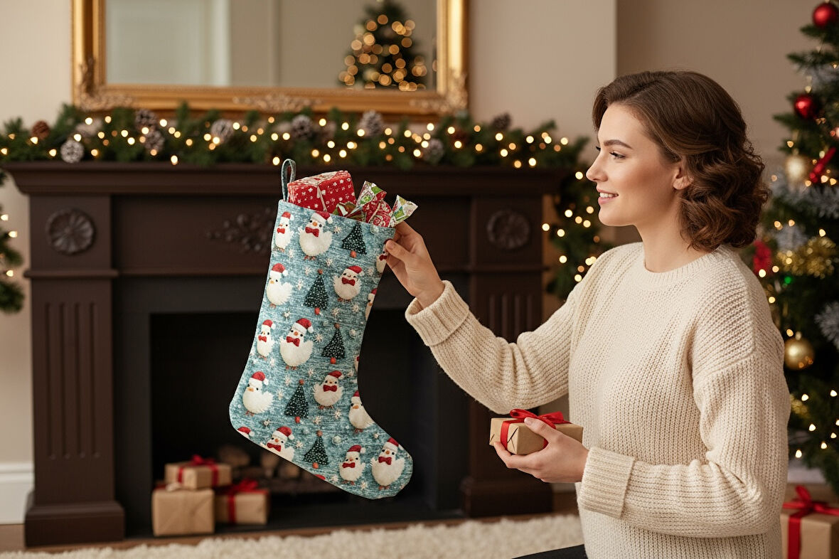 Yılbaşı Çorabı, Yeni Yıl Çorabı, Çam Ağacı Çorabı, Şömine Çorabı