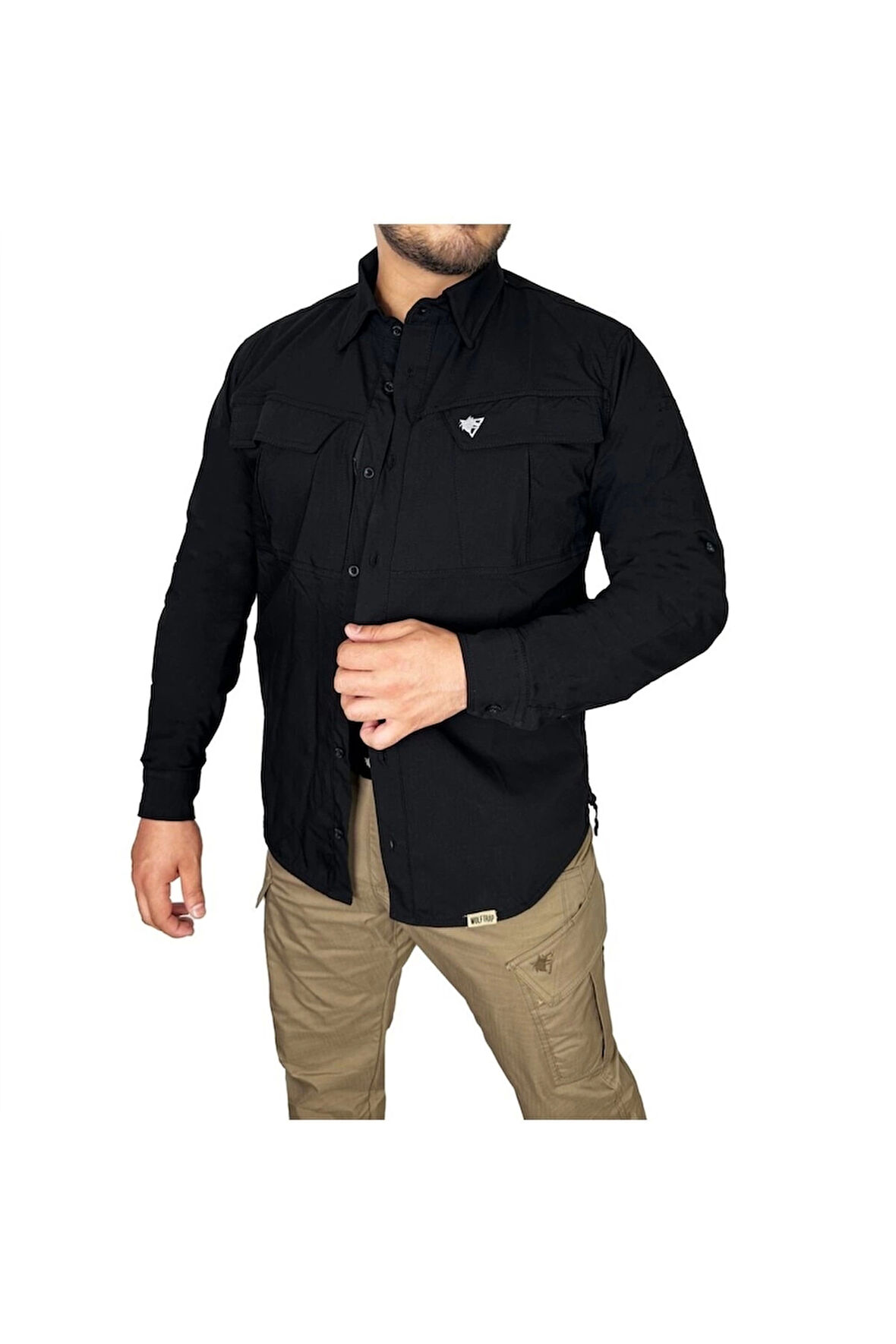4 Cepli Dört Mevsim Uzun Kollu Siyah Taktik Gömlek