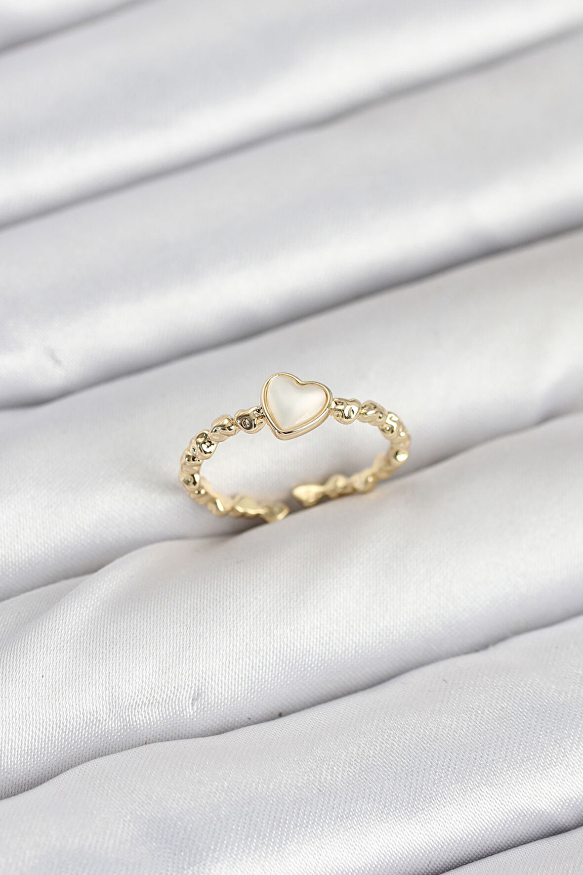 Pirinç Gold Renk Kalpli Model Kadın Yüzük - TJ-BYK3874