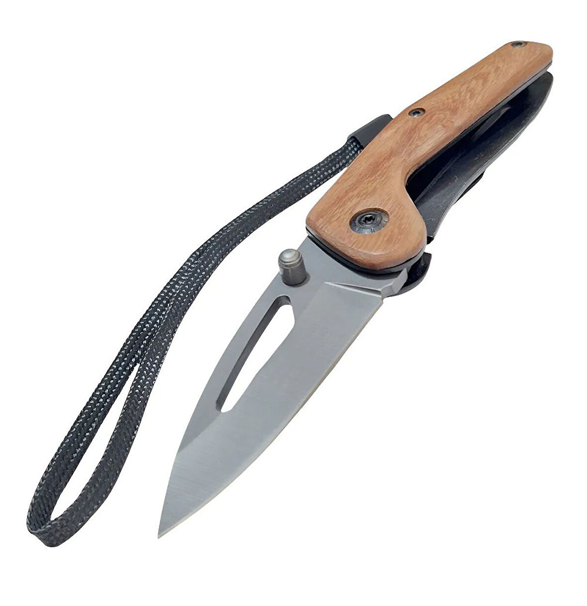 Taktik Çakı Küçük Paslanmaz Çelik Ahşap Sap 15 Cm