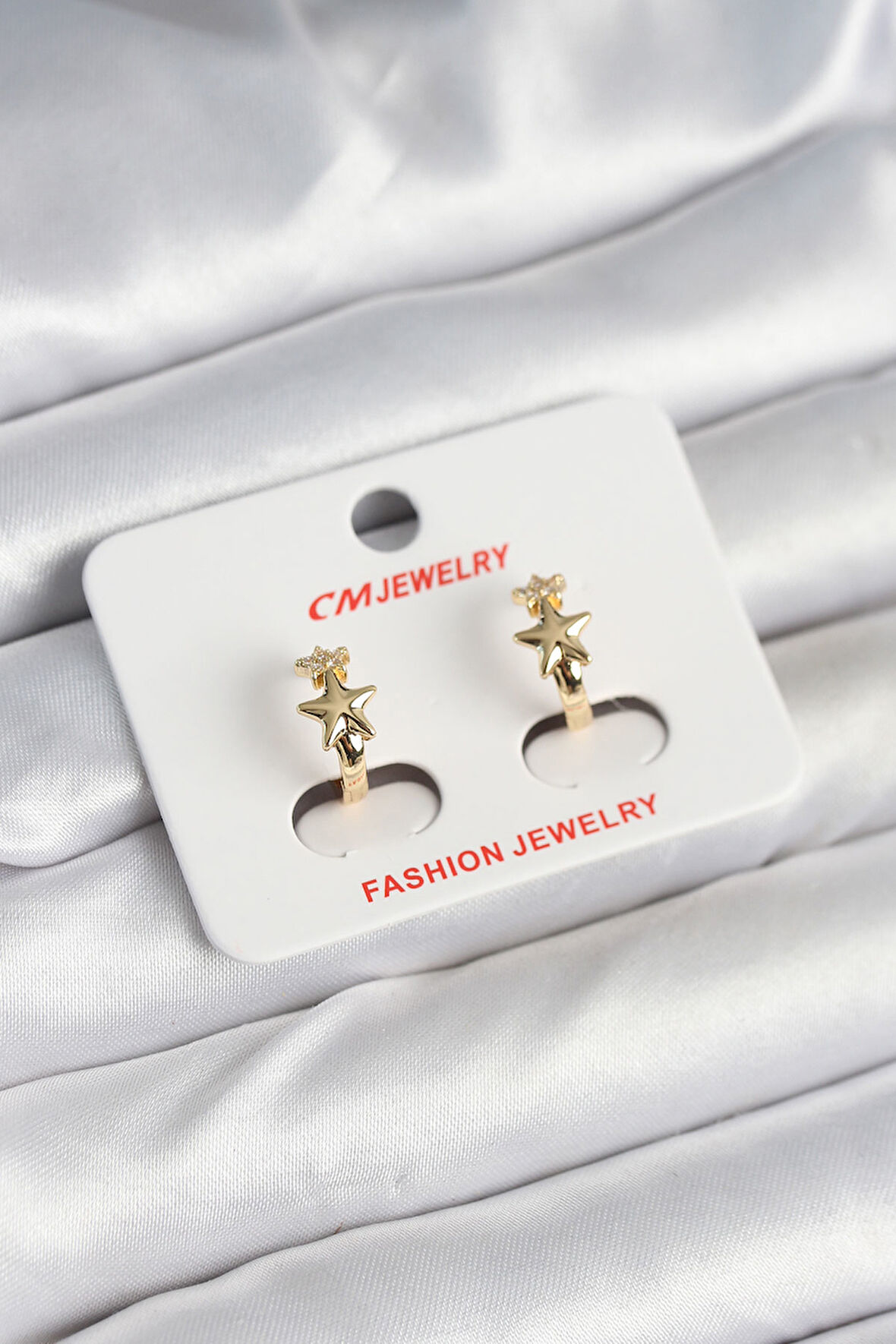 Pirinç Gold Renk Yıldız Kadın Küpe - TJ-BKP11242