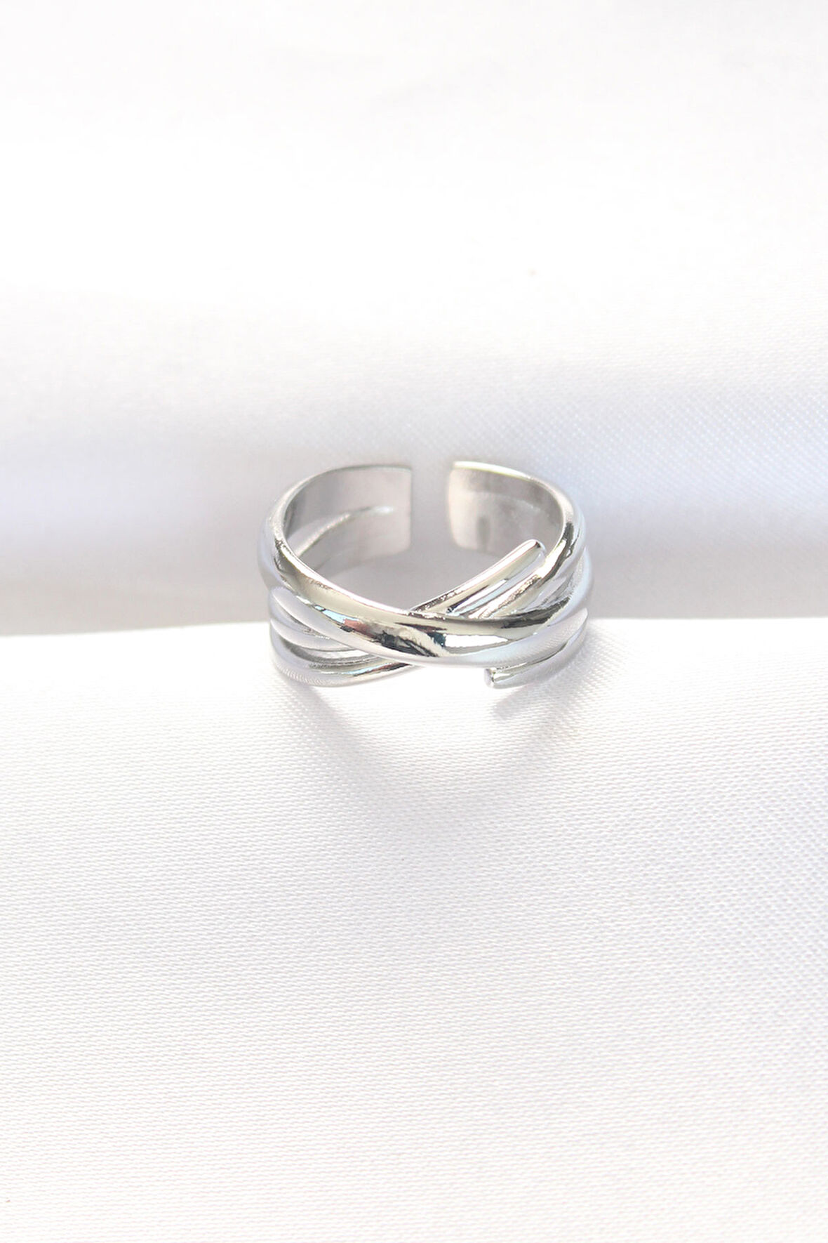 Kalın Silver Renk Ayarlanabilir Yüzük - TJ-BYK3102