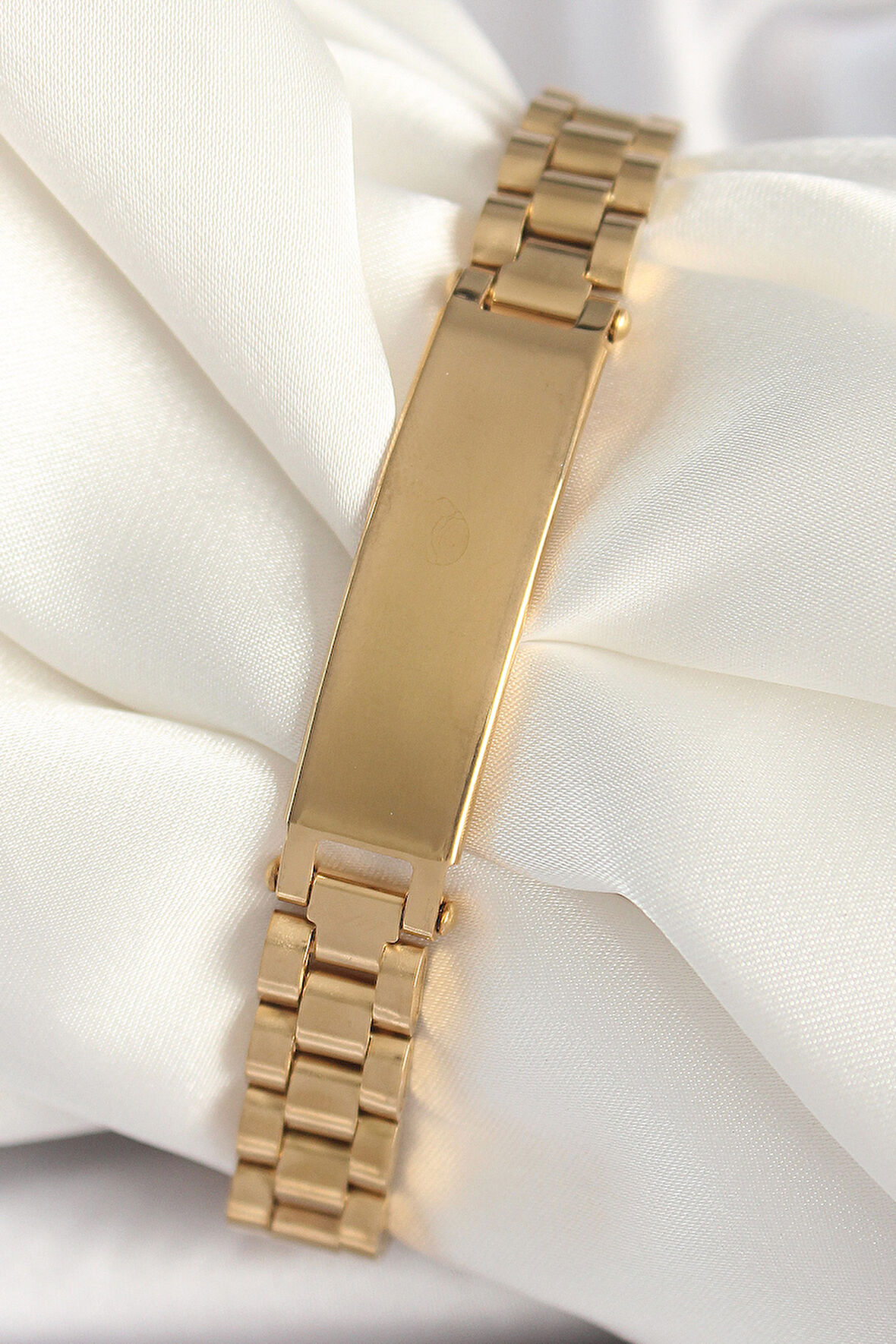 316L Çelik Gold Renk Zincir Künye Model Erkek Bileklik - TJ-EB3725