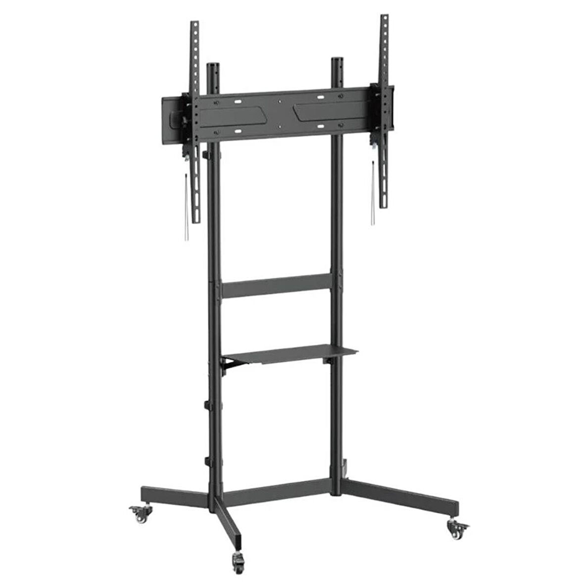 Ayt Vontech V1044VE 55-100 İnç 139-252 Ekran Arası Uyumlu Tekerlekli Ayaklı Raflı Lcd Led Tv Sehpası Standı Askı Aparat