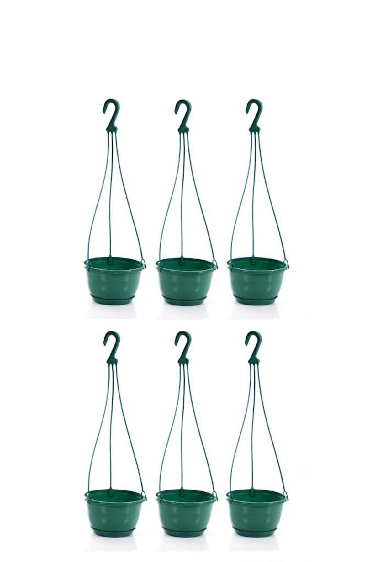 Omnipazar SO-SM02 Safir Makrome Askılı Balkon Saksı 3.4 lt Yeşil 6 Adet