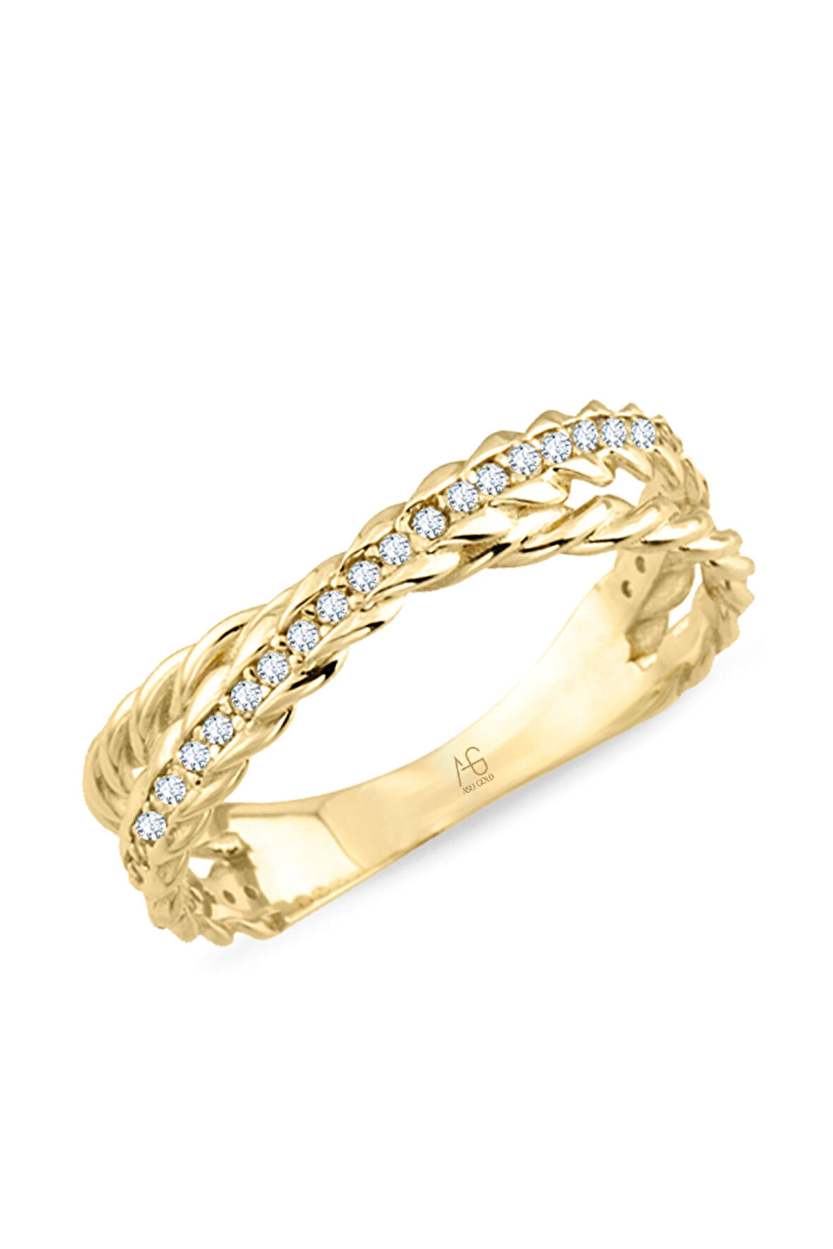 Bella Altın Bant Geçişli Yüzük