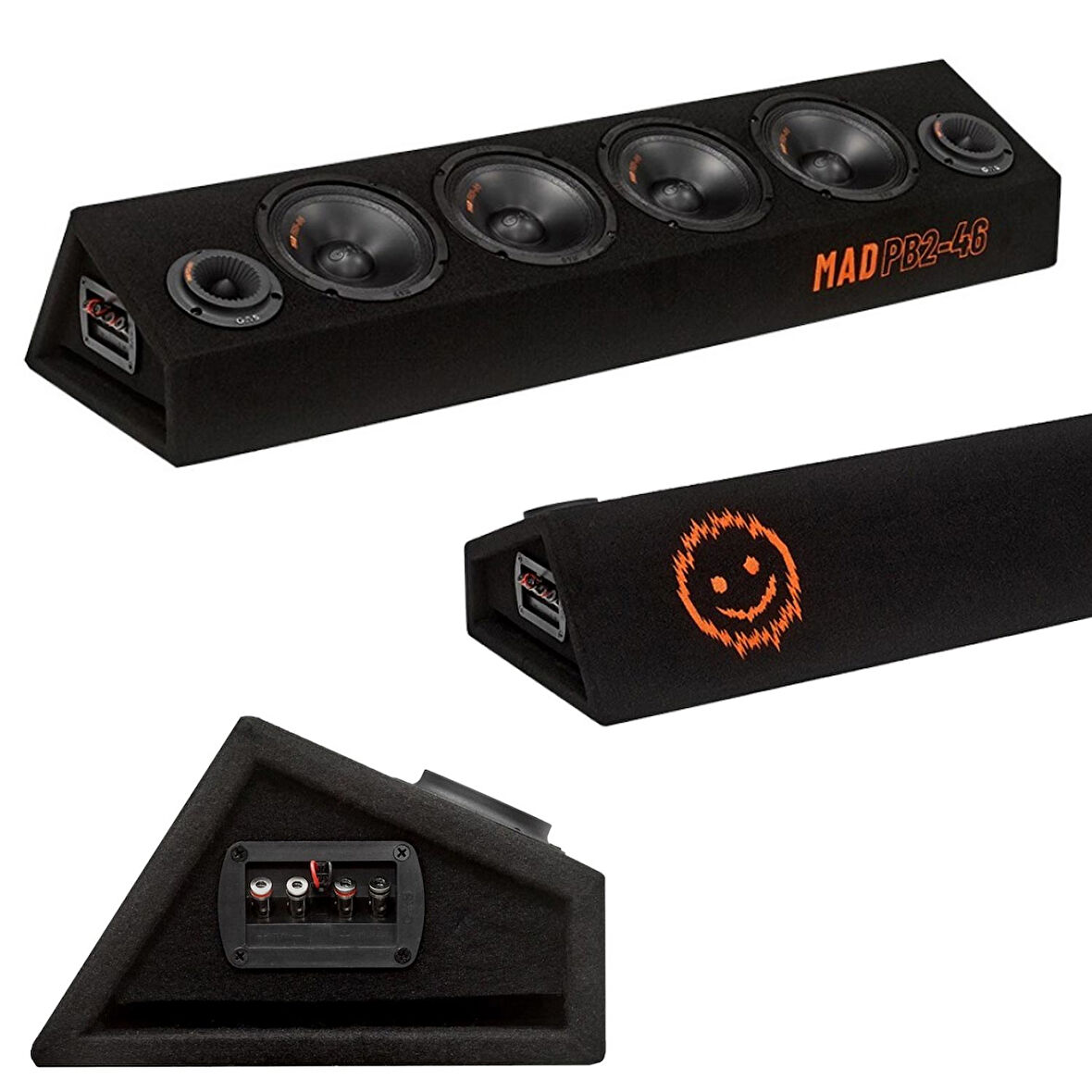 GAS MAD PM2-46 Oto Midrange 16cm Spl Board 2 Takım Mid + 1 Takım Tweeter 1000 Watt (Rms 500W)