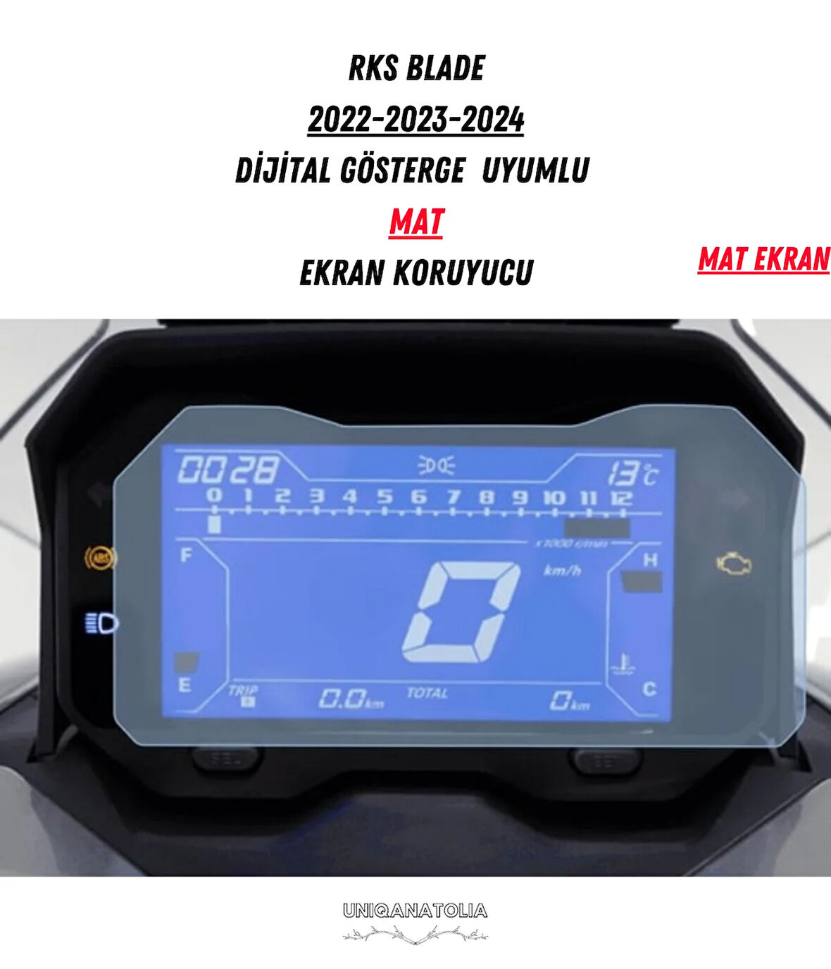 RKS Blade 2022-2024 Dijital Gösterge Uyumlu Mat Ekran Koruyucu