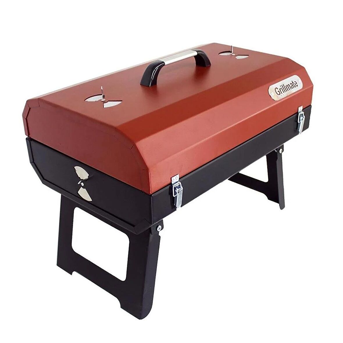 Grillmate Voyager Kilitli Portatif Barbekü Mangal-Kırmızı