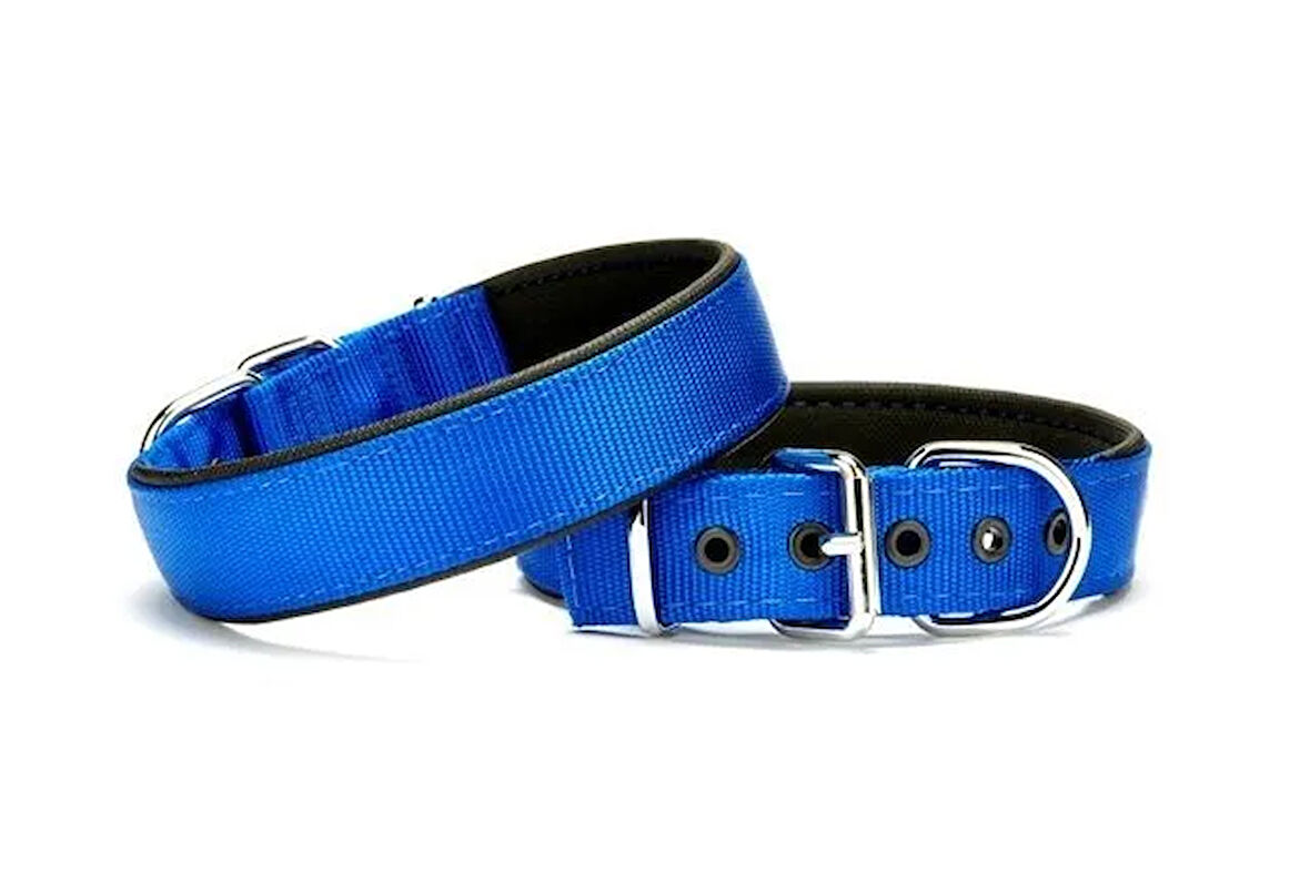 Köpek Tasması Softlu 3 cm x 65 cm Mavi