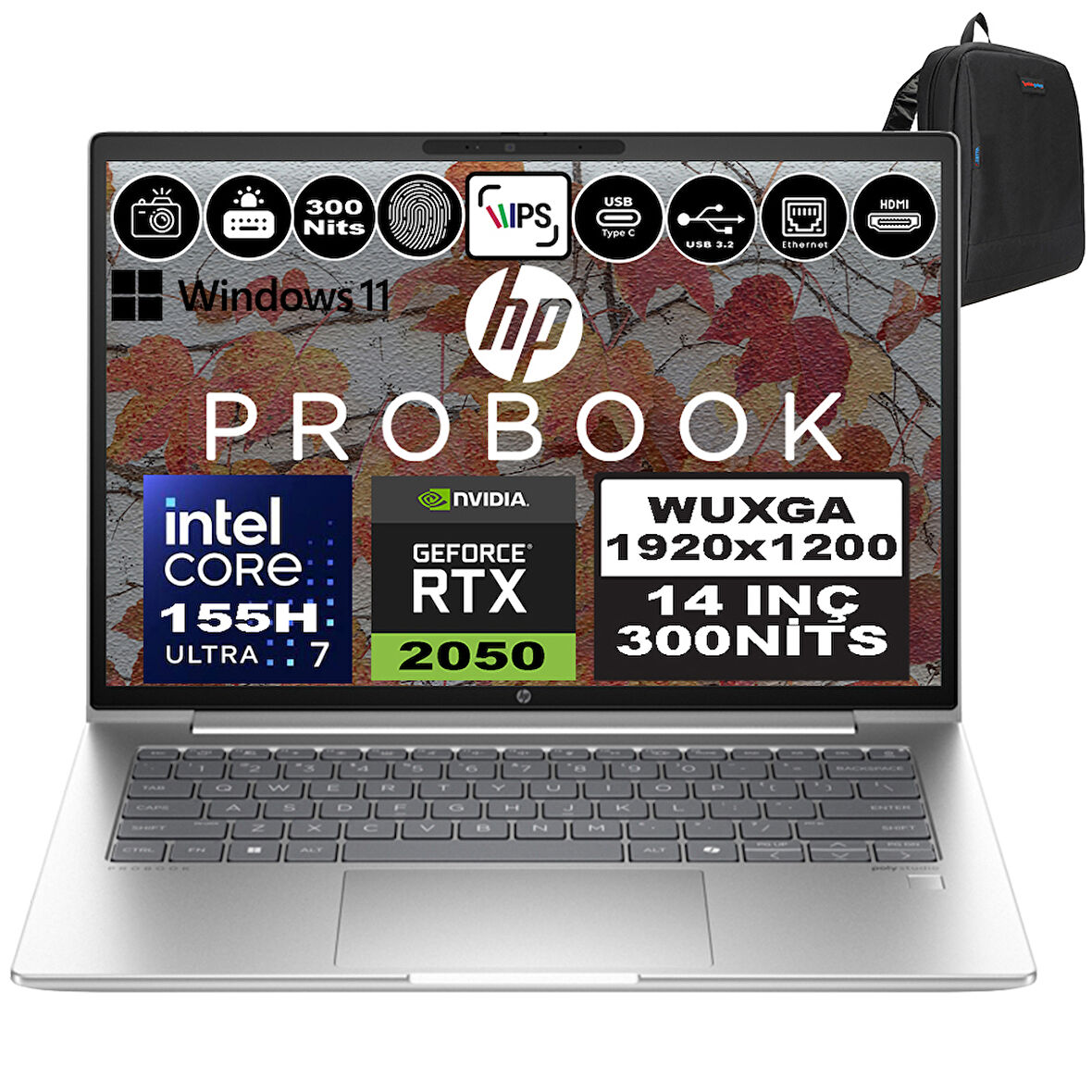 Hp Probook 440 G11 Intel Core Ultra 7 155H Ddr5 96GB 1tb SSD Geforce Rtx 2050-4GB 14" Wuxga IPS Windows 11 Pro Taşınabilir Bilgisayar 9Y7C4ETP32 + Zetta Çanta