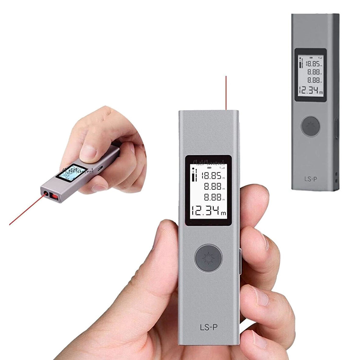 Earldom LS-P Dijital Ekranlı Lazer Metre Mesafe Ölçme Cihazı Gri