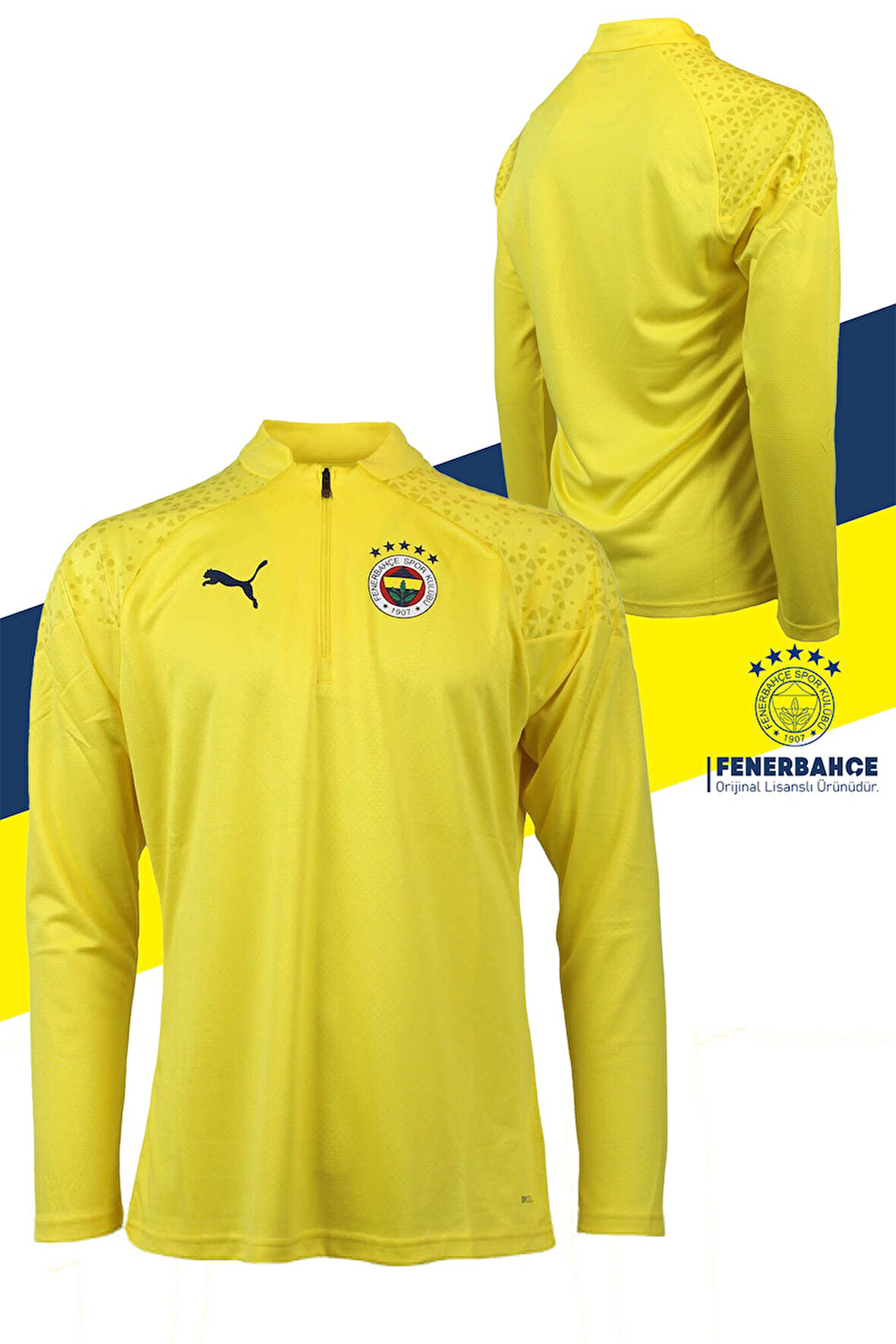 Fenerbahçe Orijinal Lisanslı 23/24 A Takım Futbolcu Yarım Fermuar Sweat