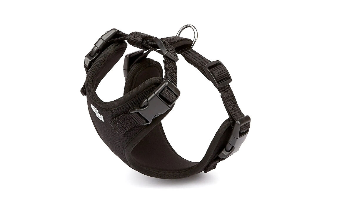 Havalı Ped Dokuma Köpek Göğüs Tasması 30/35 cm Siyah