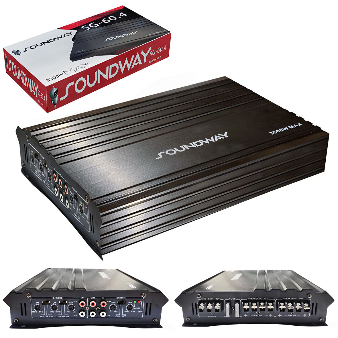 SOUNDWAY SG-60.4 Oto Anfi Stereo 3500 Watt 4 Kanal