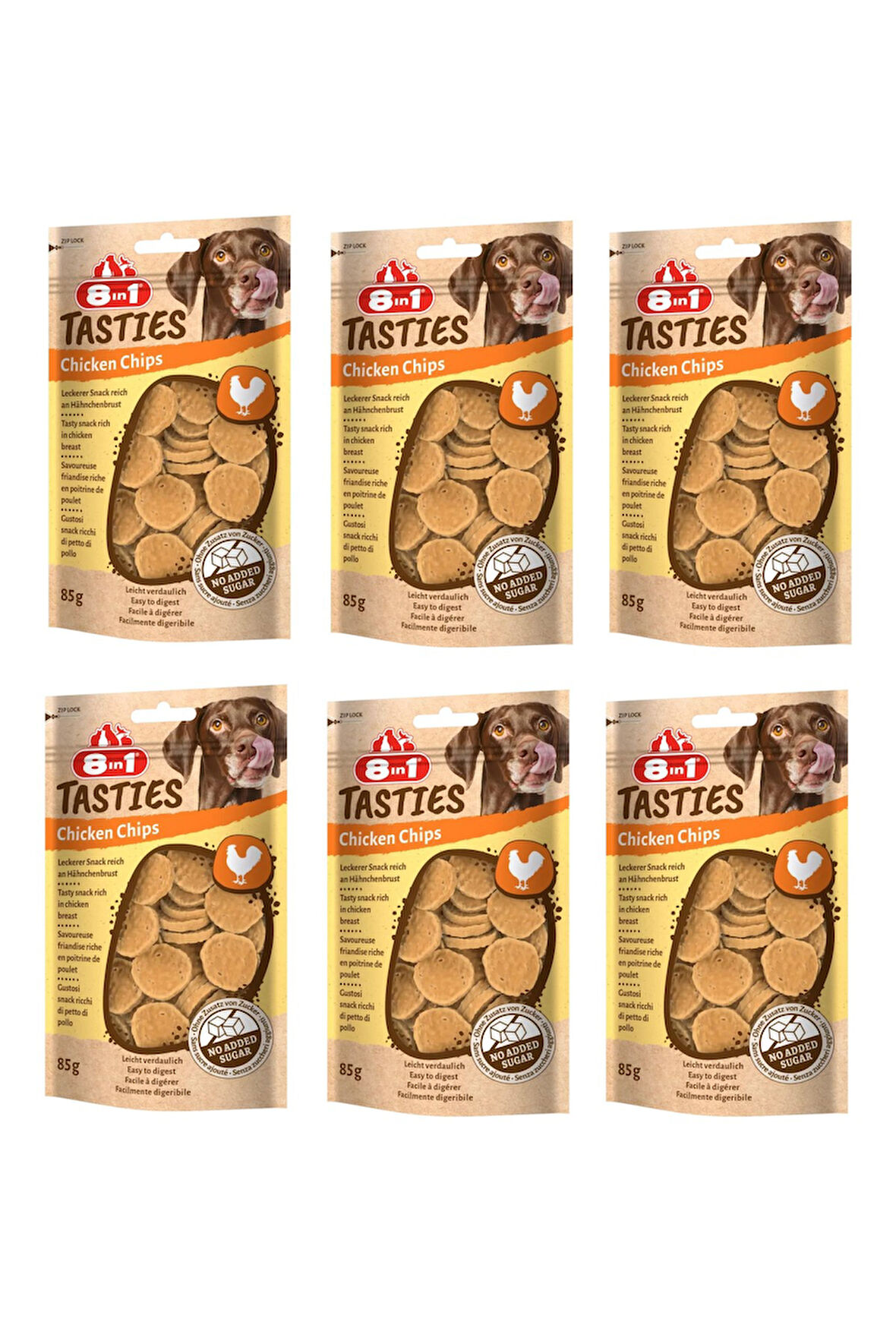 8in1 Tasties Chicken Chips  Tavuklu Köpek Ödülü 85 Gr. X 6 Adet