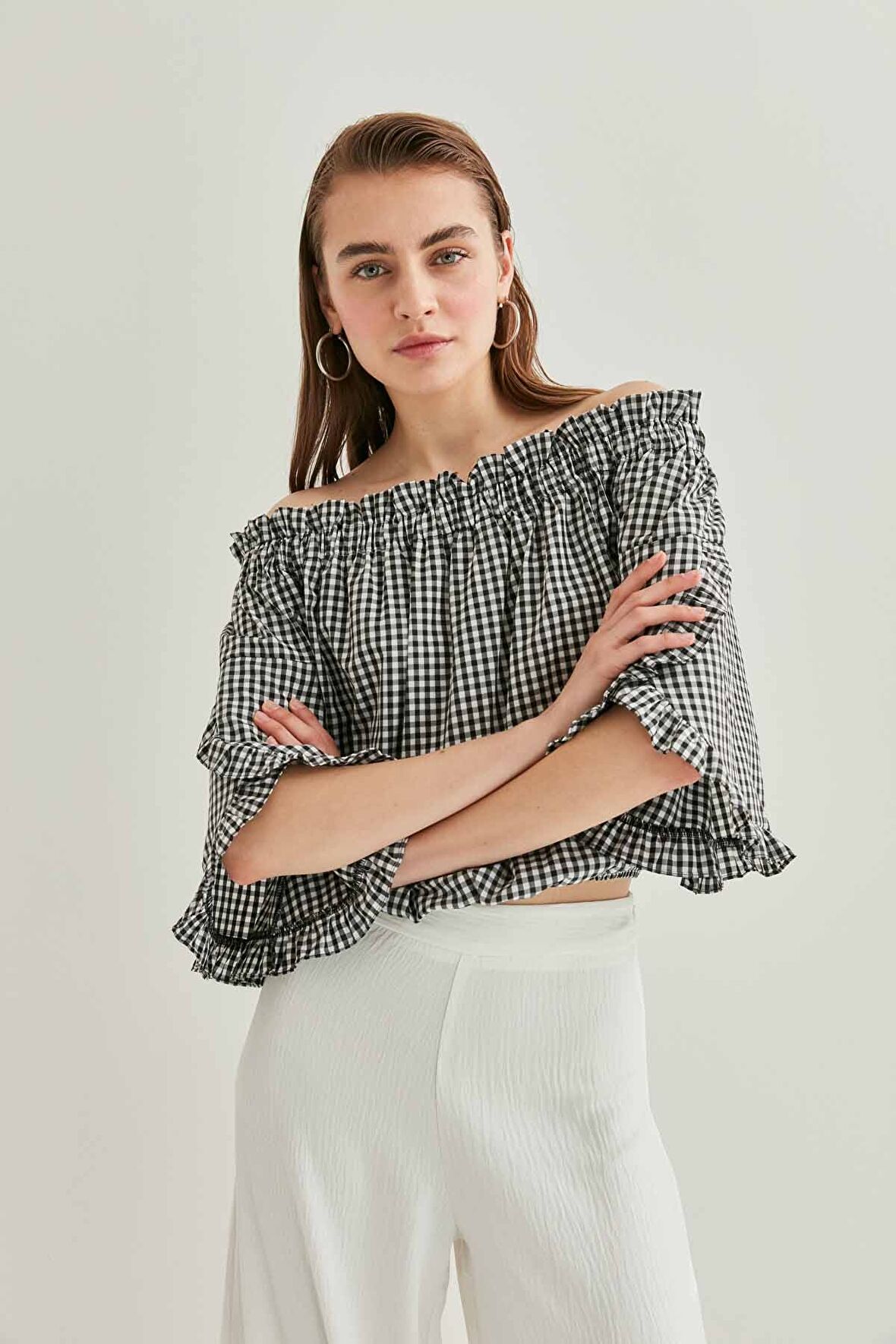 Pötikare Carmen Yaka Mini Bluz