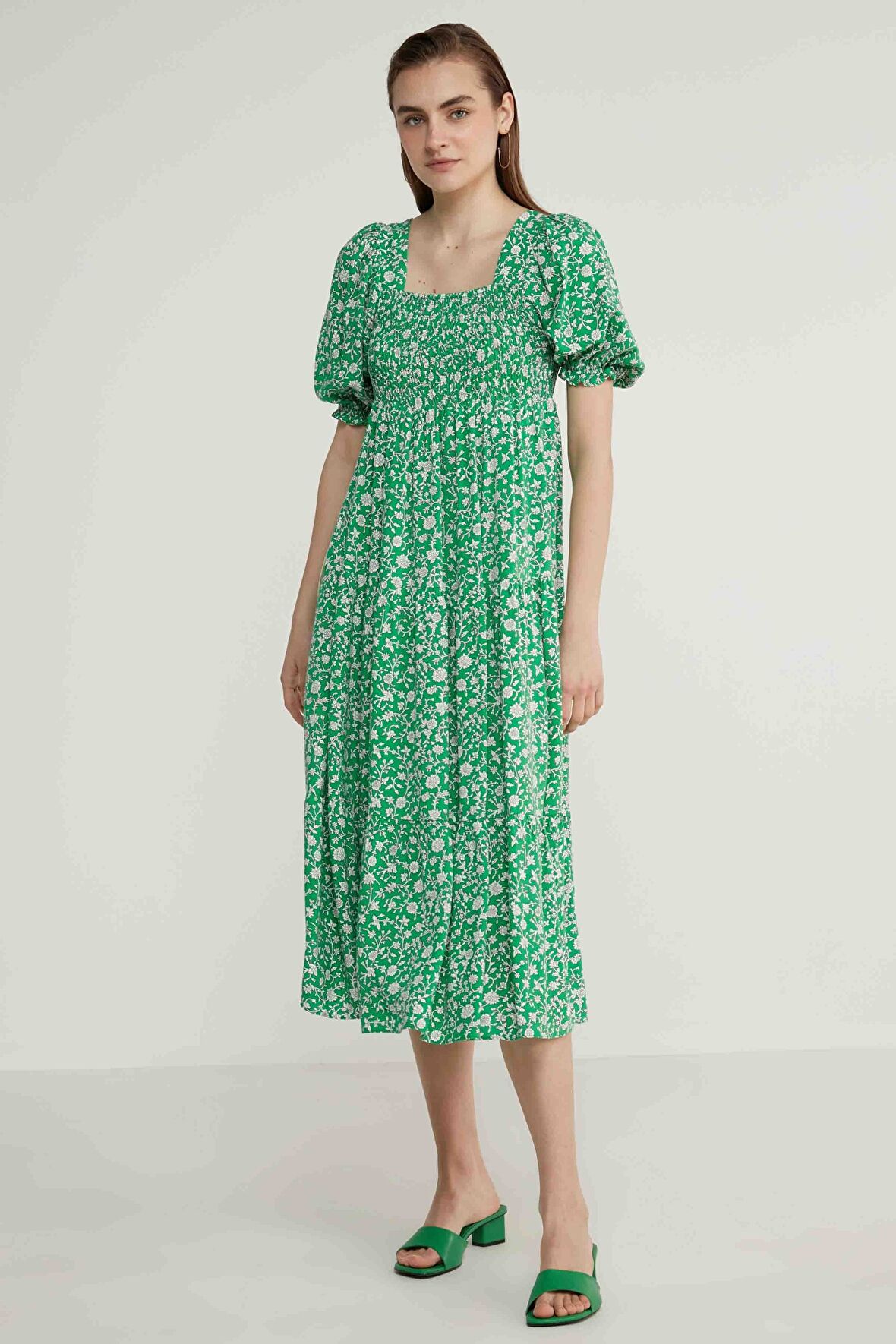 Gipeli Balon Kol Uzun Elbise