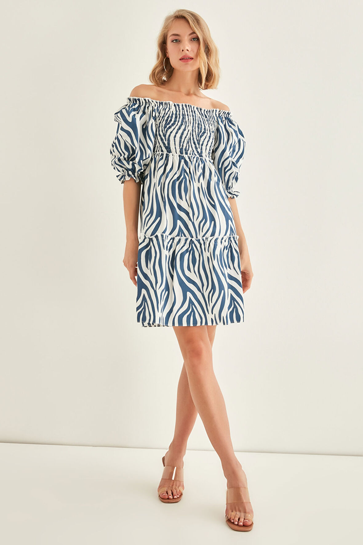 Zebra Desen Gipeli Elbise