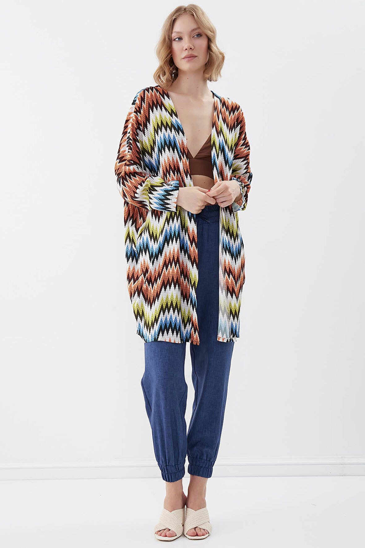 Zigzag Desenli Salaş Hırka