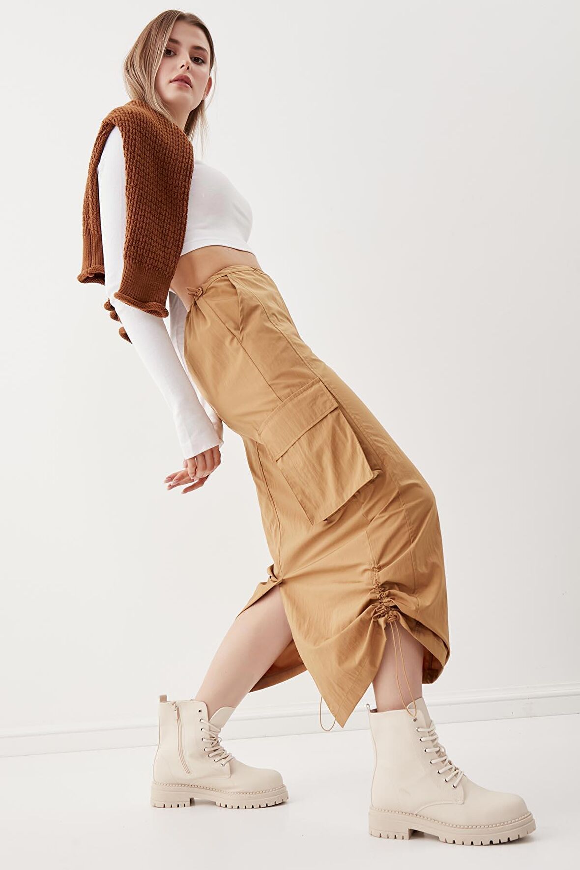 Kargo Cep Paraşüt Kumaş Lastikli Etek