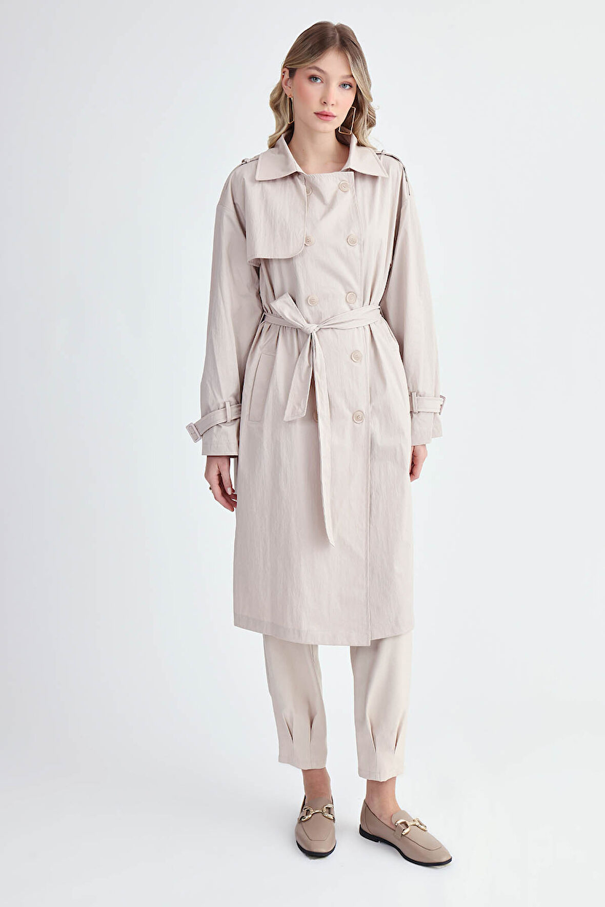 Kemerli Uzun Trençkot