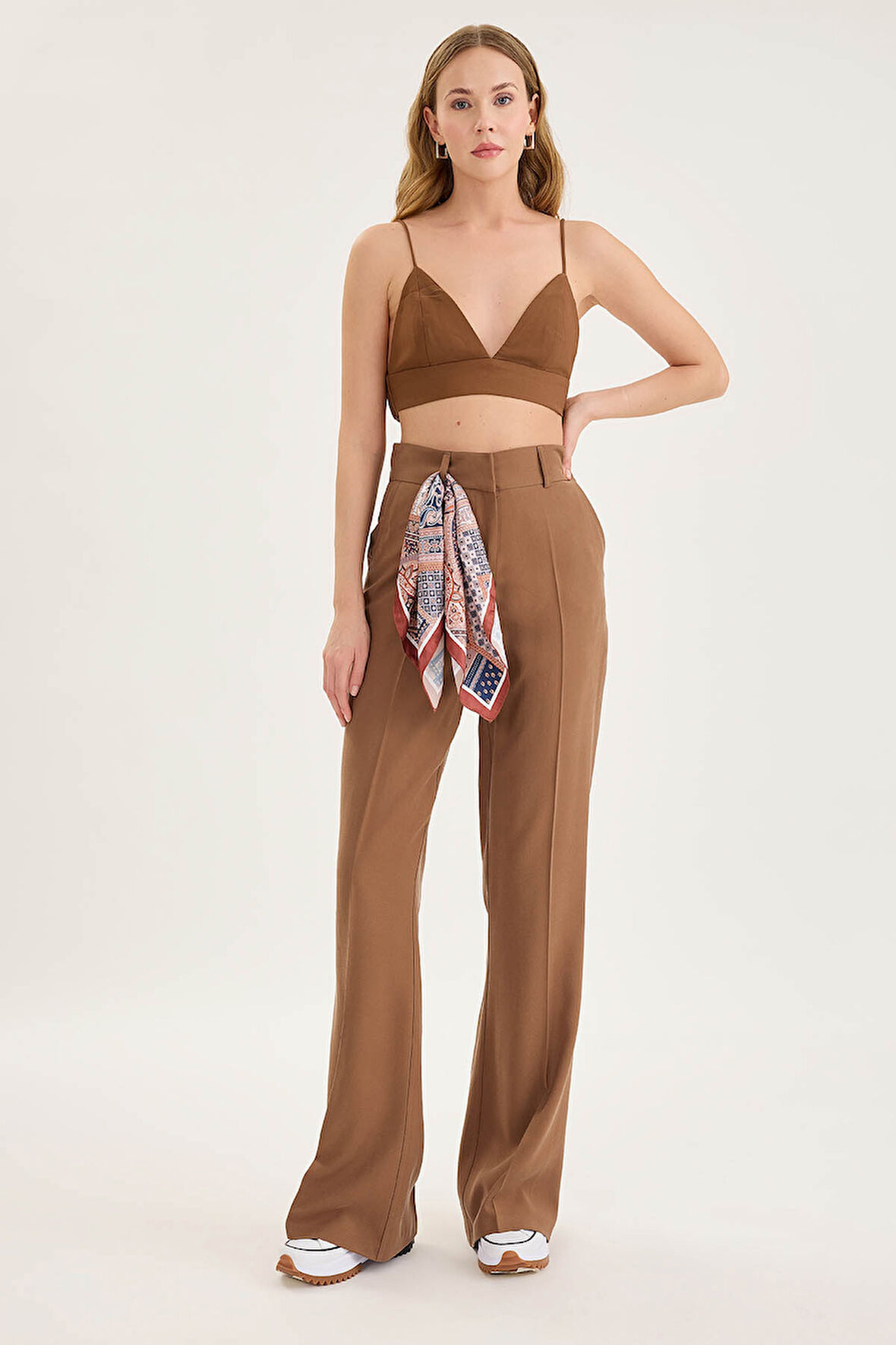 İspanyol Paça Yüksek Bel Tensel Pantolon