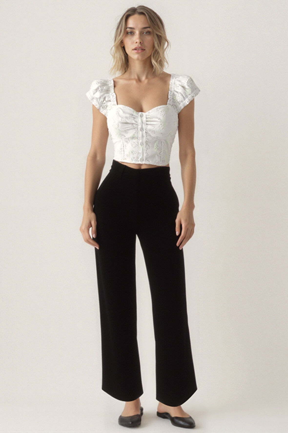 Pens Detaylı Palazzo Pantolon